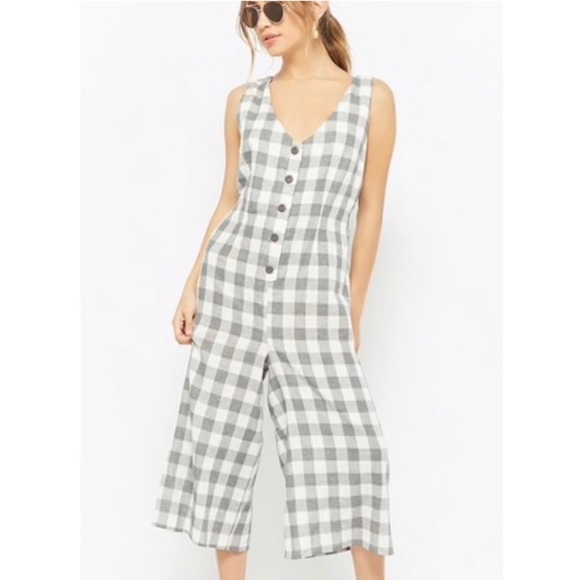 forever 21 plaid jumpsuit